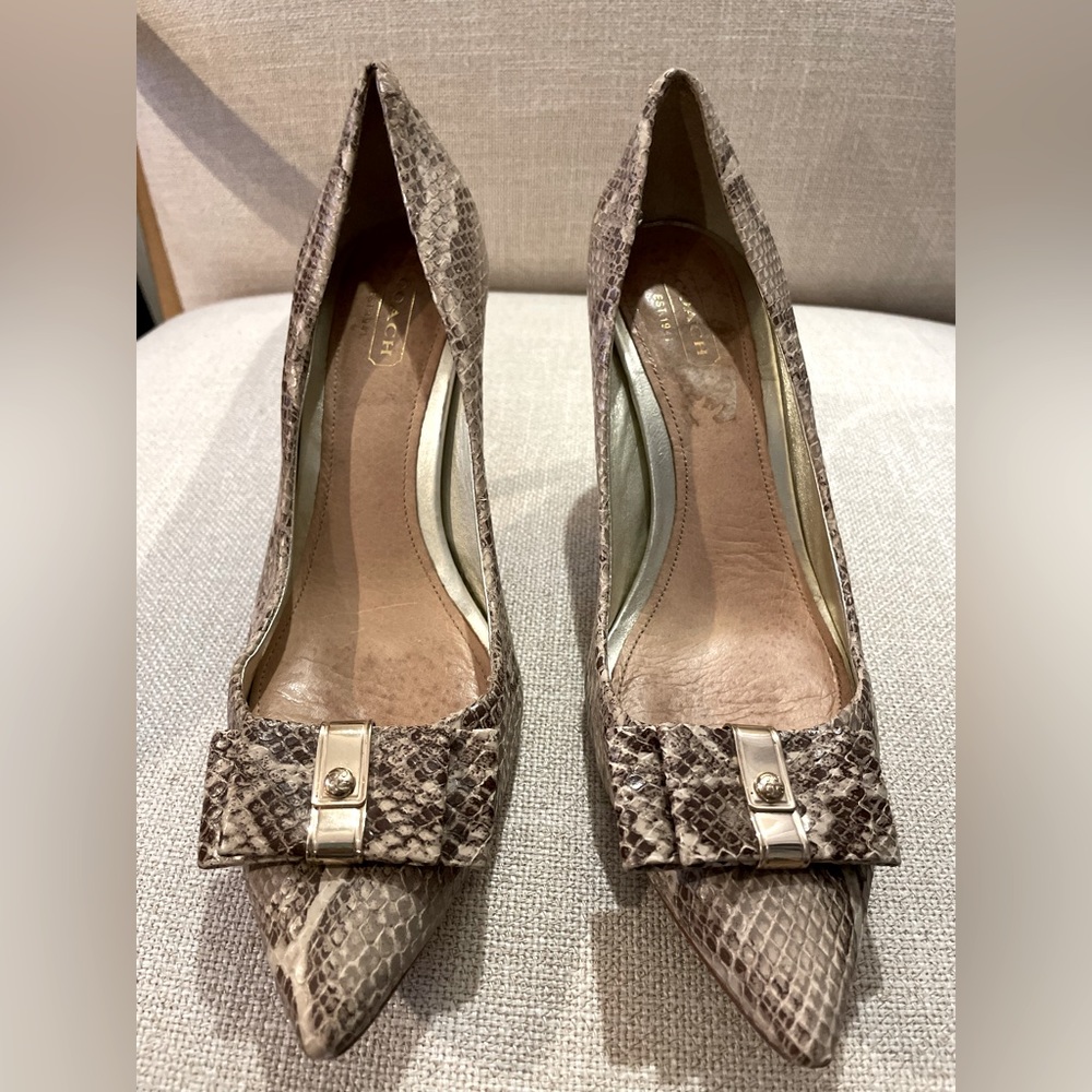Coach snake print heels 7.5 B